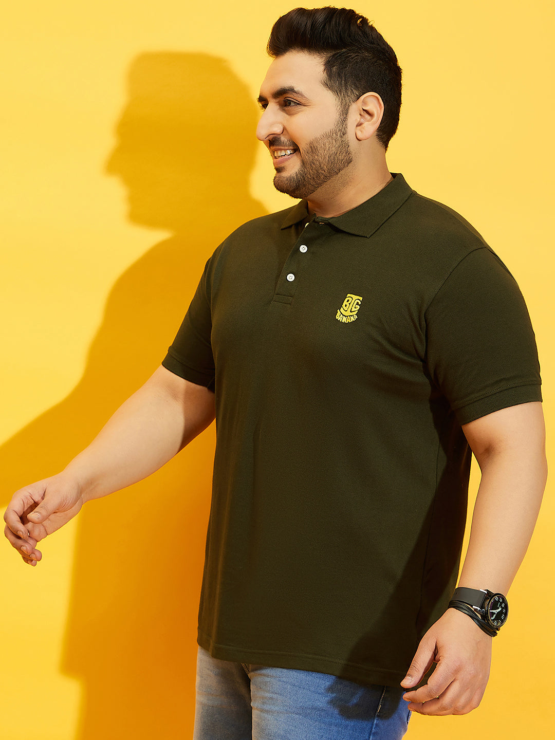 Men Plus Size TIM-OL Solid Polo Tshirt - bigbanana