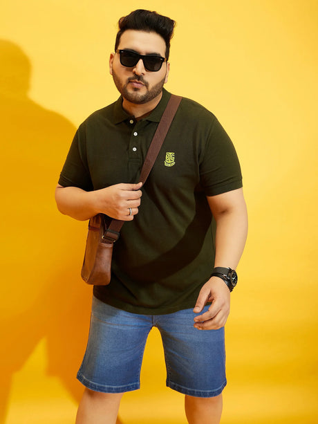 Men Plus Size TIM-OL Solid Polo Tshirt - bigbanana