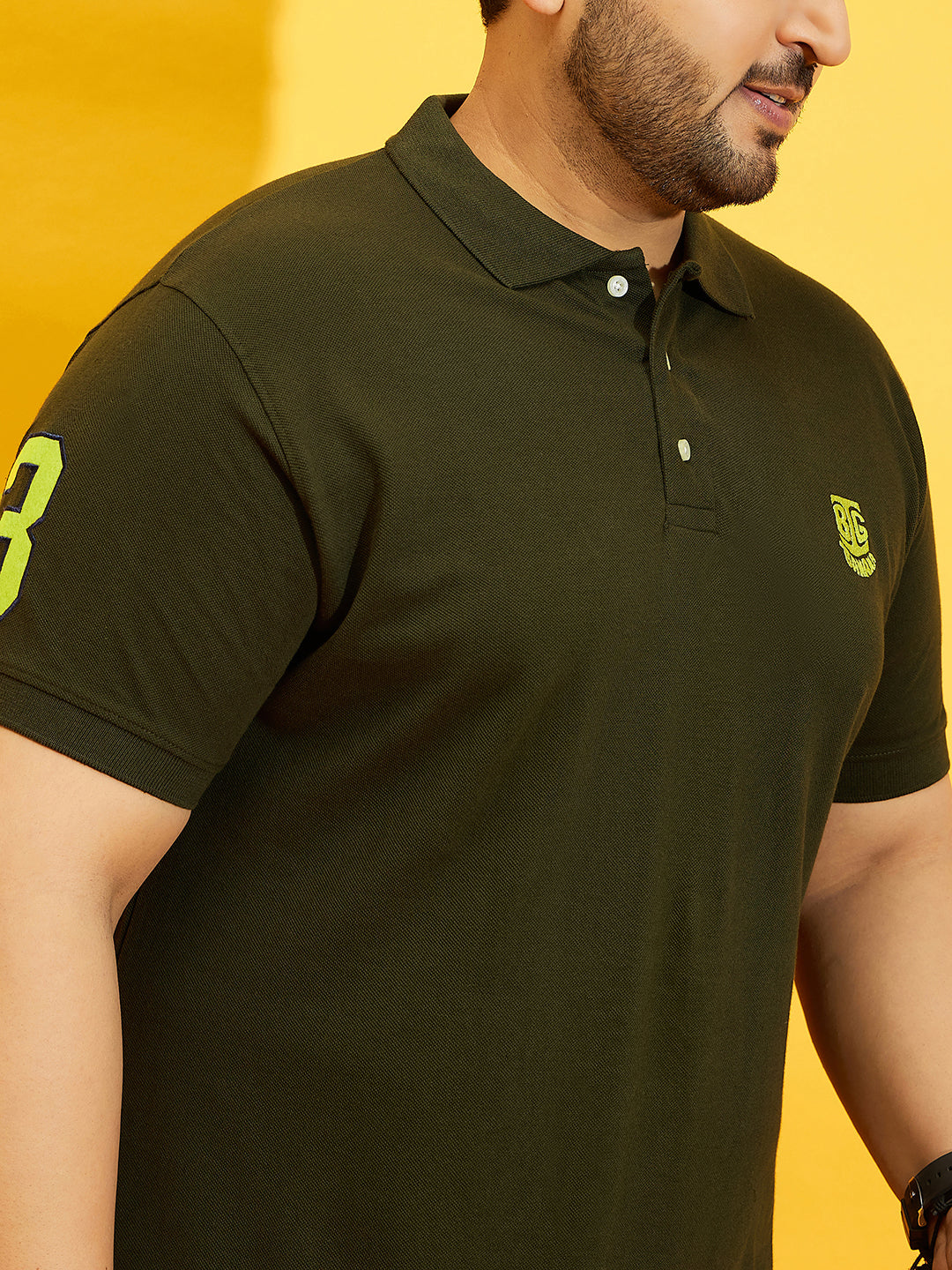 Men Plus Size TIM-OL Solid Polo Tshirt - bigbanana