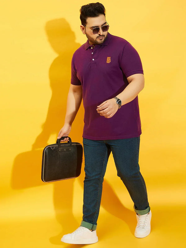 Men Plus Size TIM-PR Solid Polo Tshirt