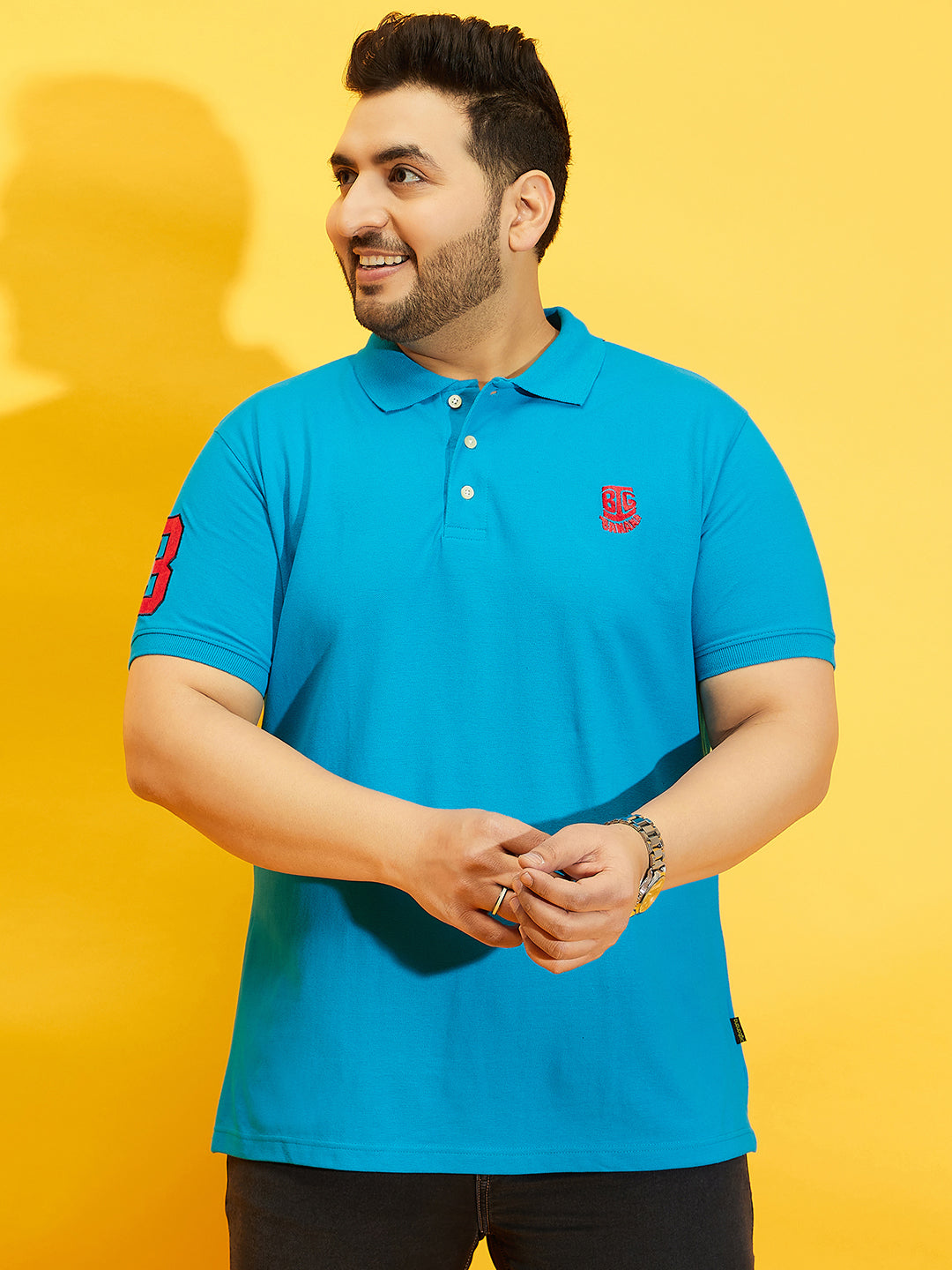 Men Plus Size Tim-T Solid Polo Tshirt - bigbanana