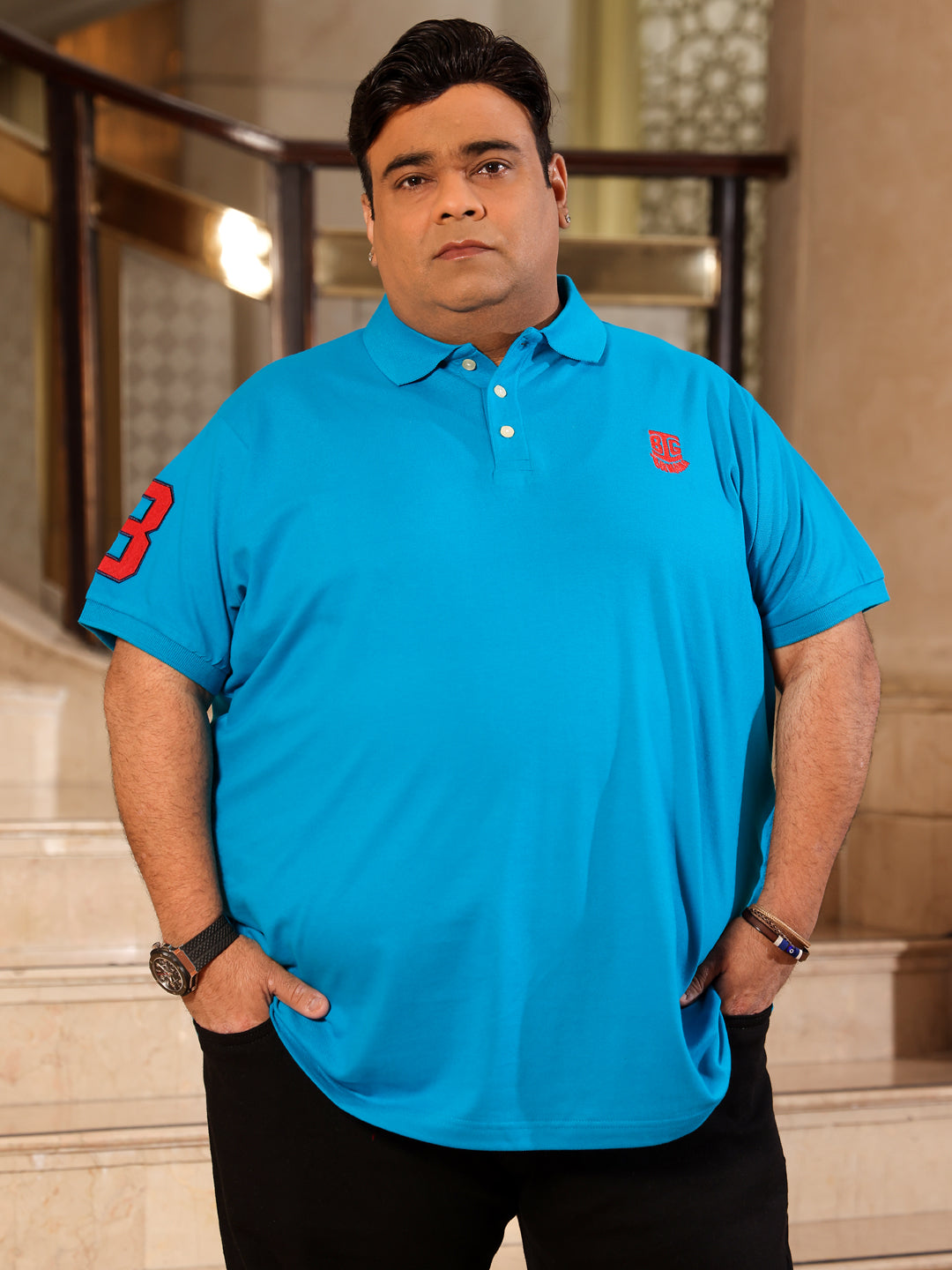 Men Plus Size Tim-T Solid Polo Tshirt