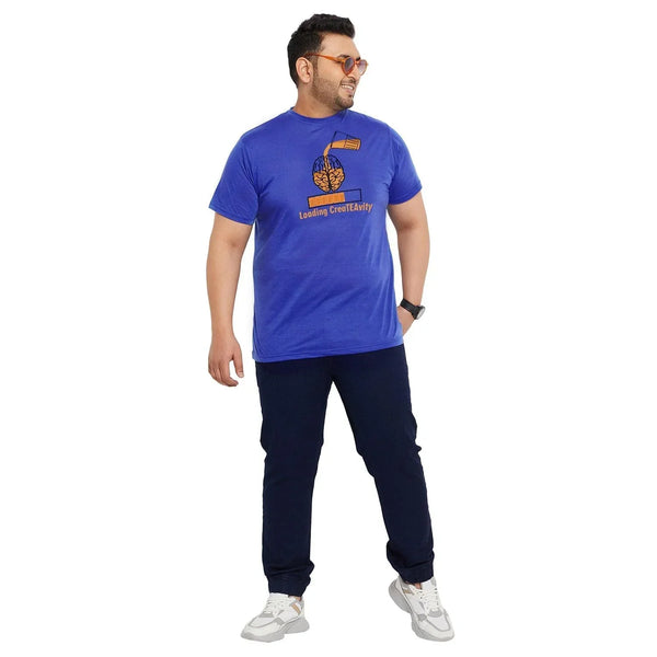Men Plus Size Timp Printed Round Neck Tshirt