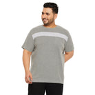 Men Plus Size Titanium Textured Round Neck Tshirt - bigbanana