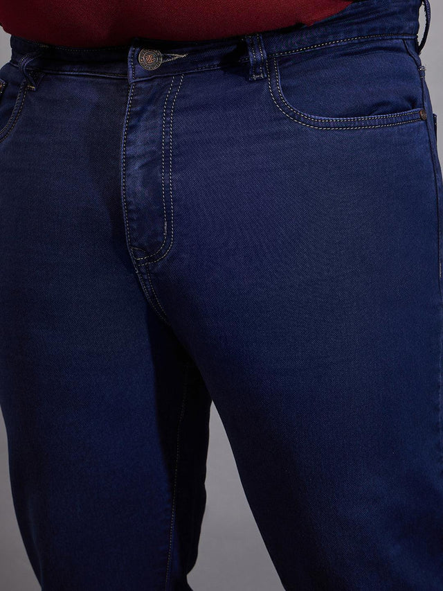 Men Plus Size Toast-A Solid Jeans - bigbanana