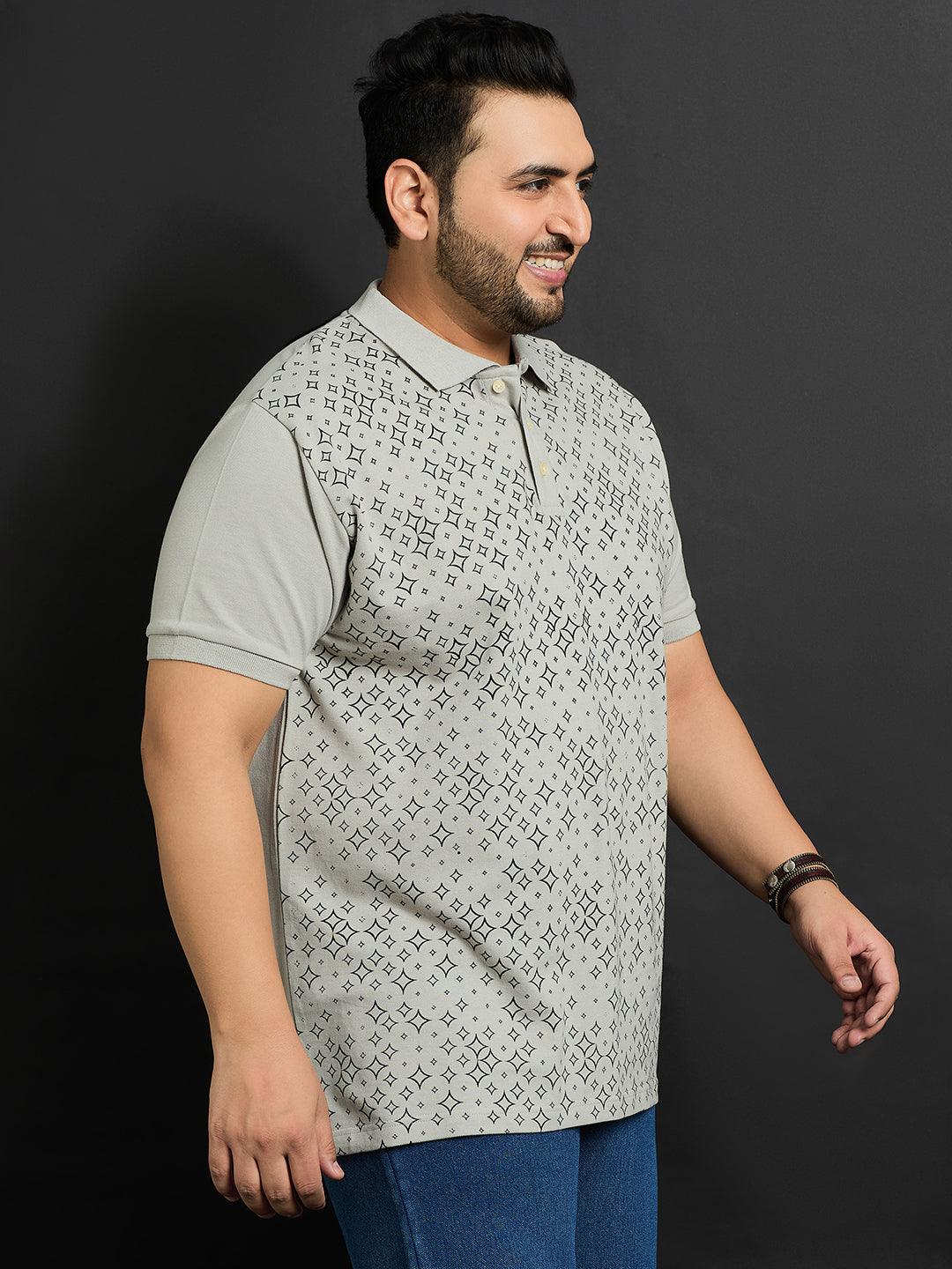 Men Plus Size Toftir Printed Polo Tshirt - bigbanana