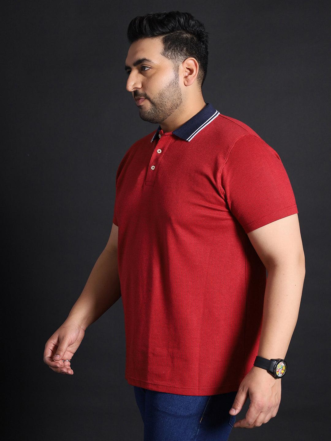 Men Plus Size Tokyo Striped Polo Tshirt - bigbanana