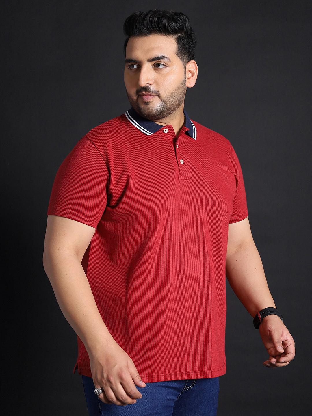 Men Plus Size Tokyo Striped Polo Tshirt - bigbanana