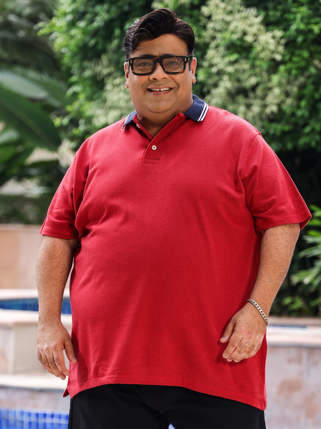 Men Plus Size Tokyo Striped Polo Tshirt