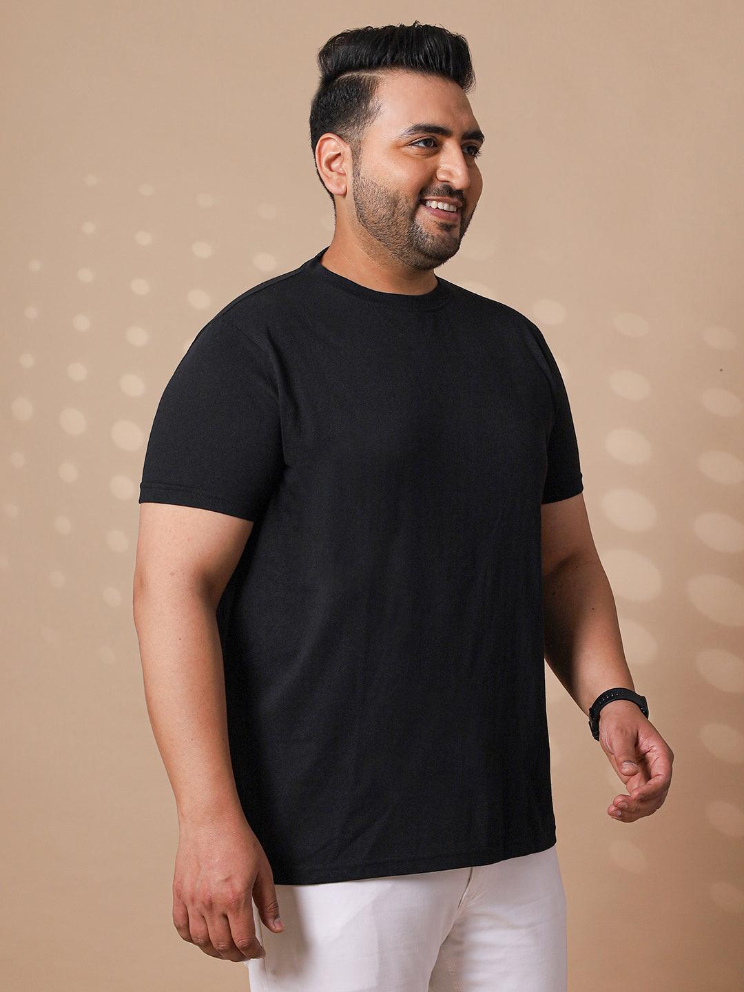 Men Plus Size Tony-B Solid Round Neck Tshirt - bigbanana