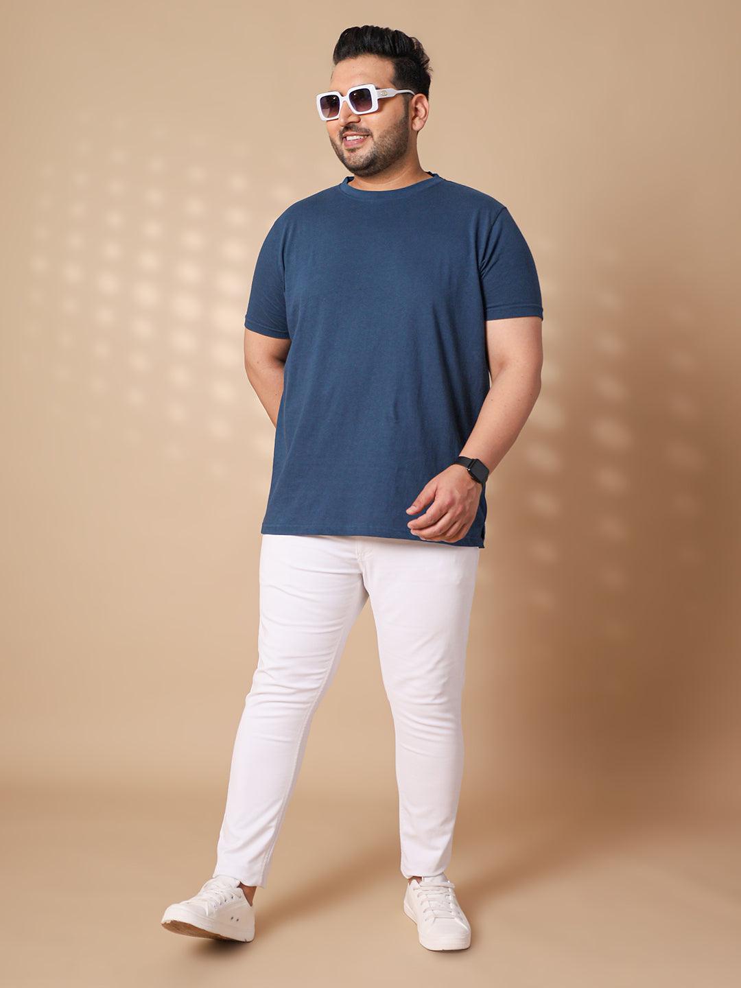 Men Plus Size Tony-BL Solid Round Neck Tshirt - bigbanana