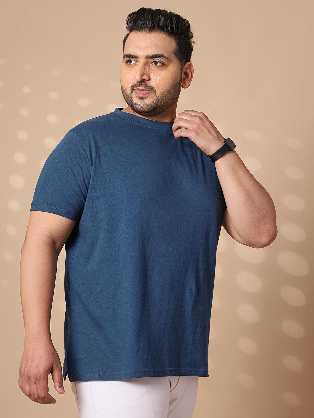 Men Plus Size Tony-BL Solid Round Neck Tshirt - bigbanana