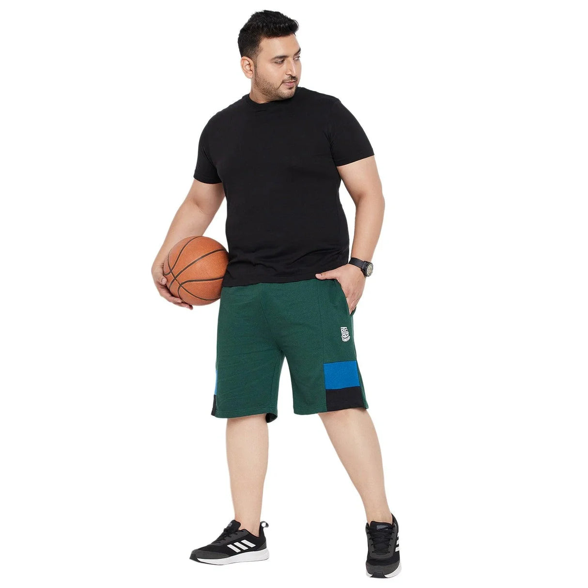 Men Plus Size Traford Colorblock Shorts - bigbanana