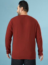 Men Plus Size Trail Solid Henley Tshirt