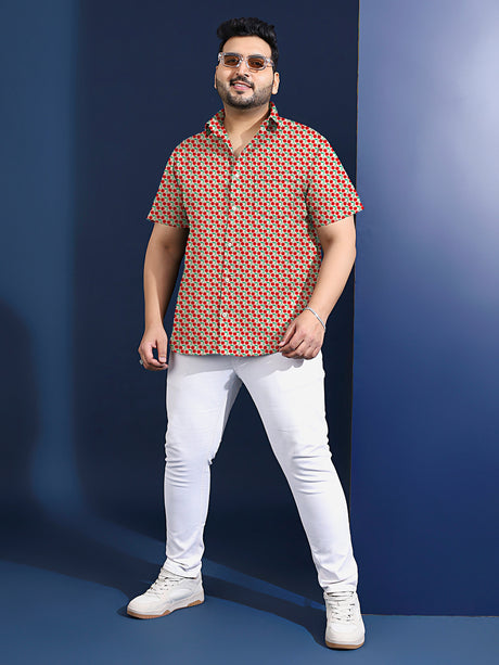 Men Plus Size Trait Printed Shirt - bigbanana