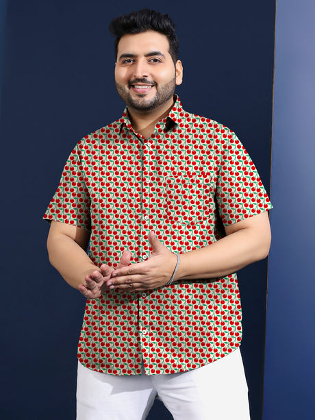 Men Plus Size Trait Printed Shirt - bigbanana