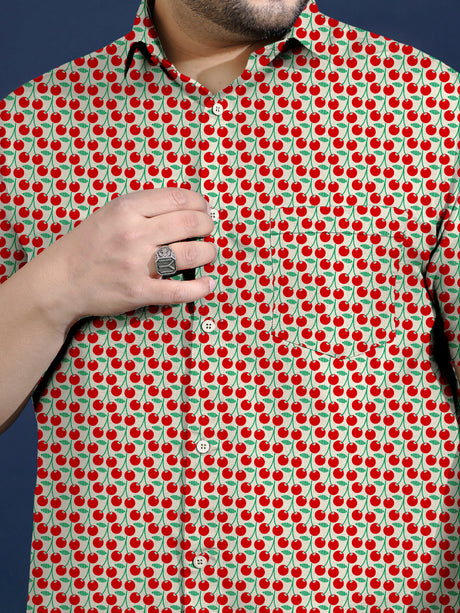 Men Plus Size Trait Printed Shirt - bigbanana