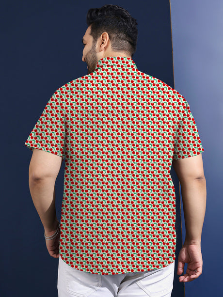 Men Plus Size Trait Printed Shirt - bigbanana