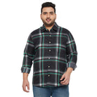 Men Plus Size Treat-Black Check Shirt - bigbanana