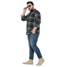 Men Plus Size Treat-Black Check Shirt - bigbanana