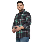 Men Plus Size Treat-Black Check Shirt - bigbanana