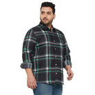 Men Plus Size Treat-Black Check Shirt - bigbanana