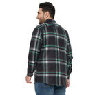 Men Plus Size Treat-Black Check Shirt - bigbanana