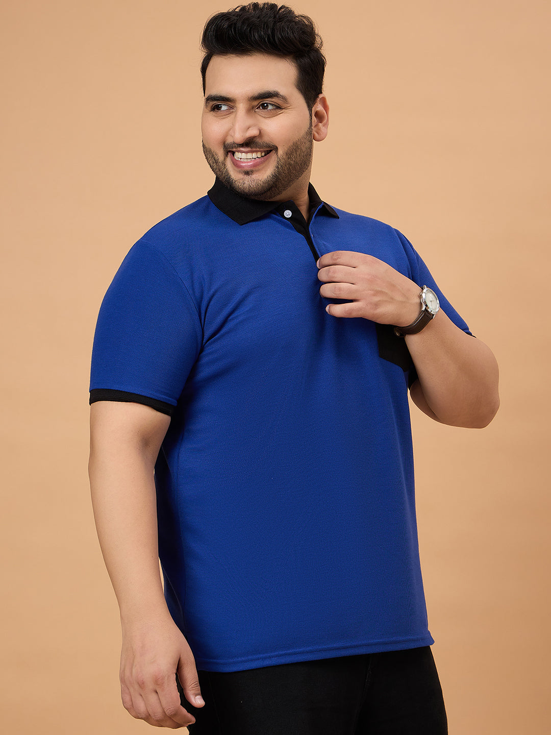 Men Plus Size Trendin Striped Polo Tshirt - bigbanana