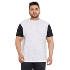 Men Plus Size Trey-White Self Design Round Neck Tshirt - bigbanana