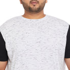 Men Plus Size Trey-White Self Design Round Neck Tshirt - bigbanana