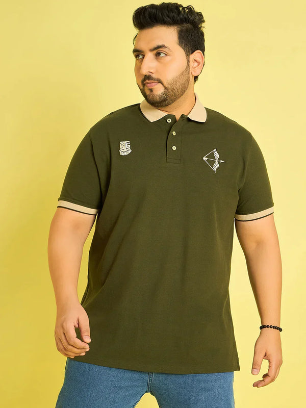 Men Plus Size Trongsa Solid Polo Tshirt