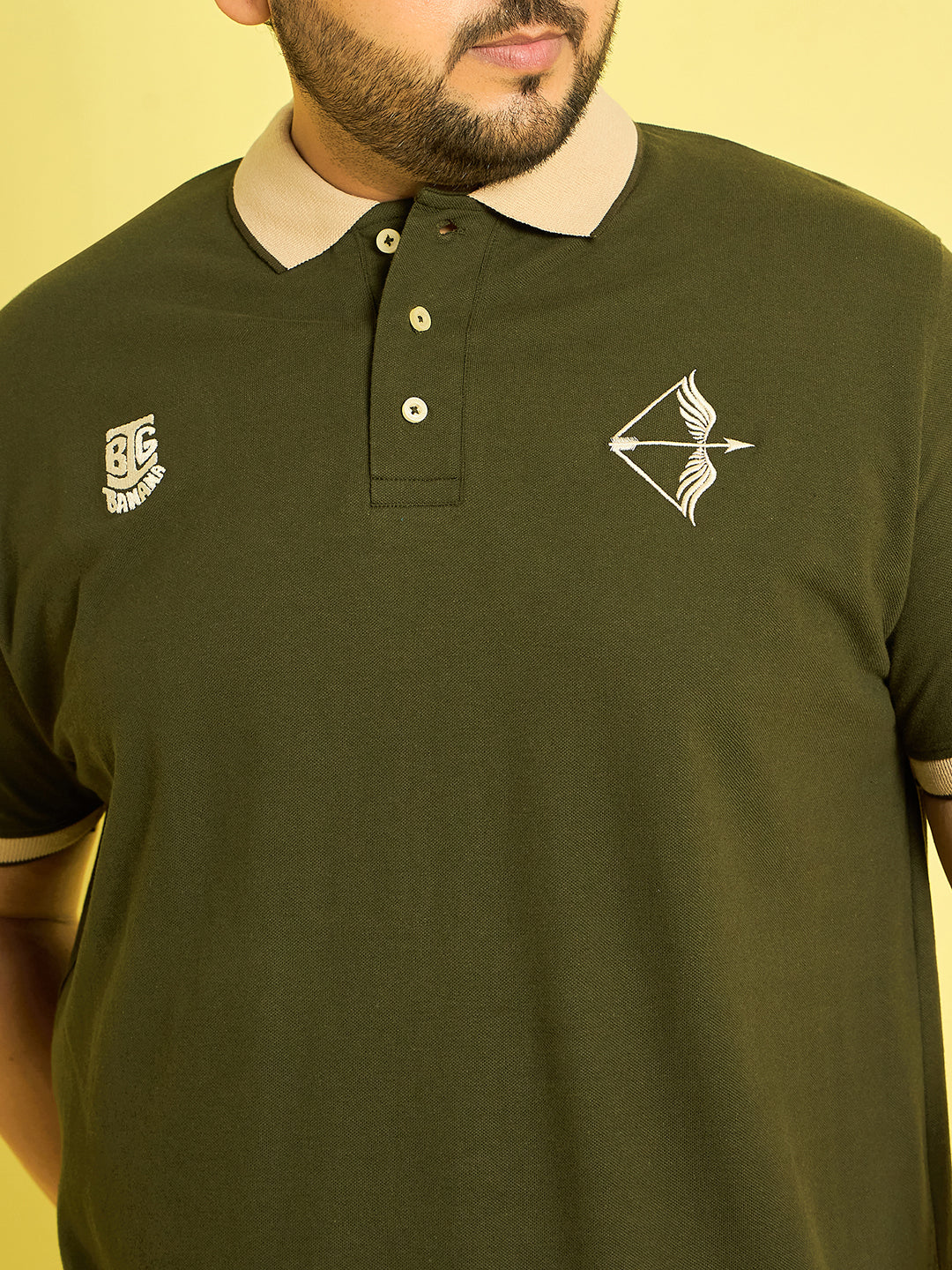 Men Plus Size Trongsa Solid Polo Tshirt - bigbanana