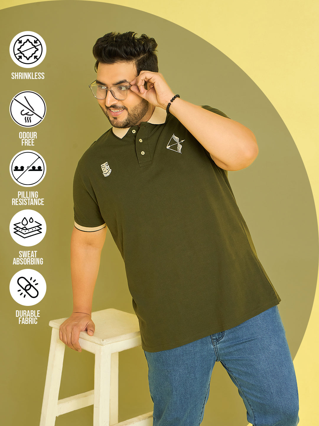 Men Plus Size Trongsa Solid Polo Tshirt - bigbanana