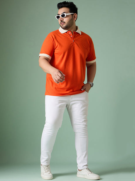 Men Plus Size Truzen Striped Polo Tshirt - bigbanana