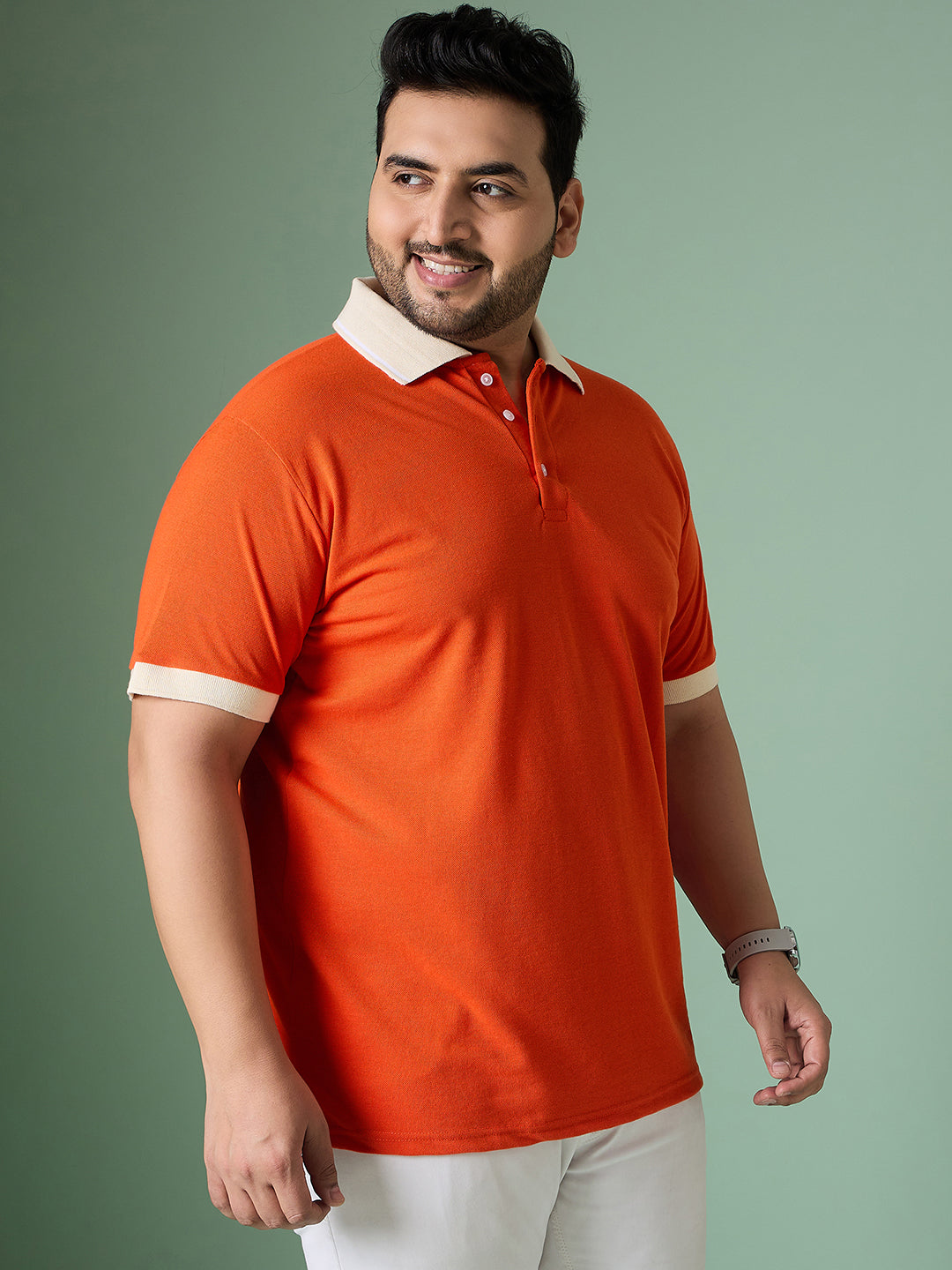 Men Plus Size Truzen Striped Polo Tshirt - bigbanana