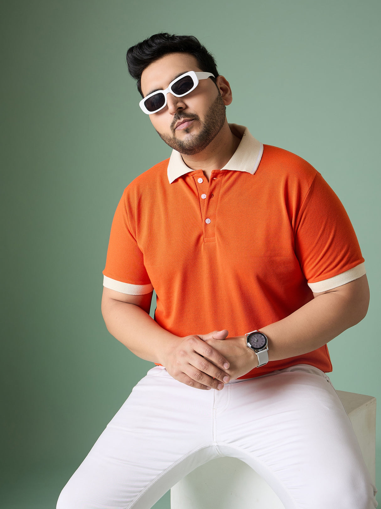 Men Plus Size Truzen Striped Polo Tshirt - bigbanana