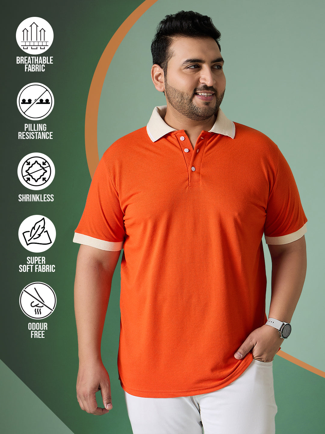 Men Plus Size Truzen Striped Polo Tshirt