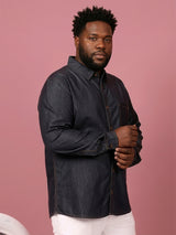 Men Plus Size Tunisor Brown Solid Casual Shirt