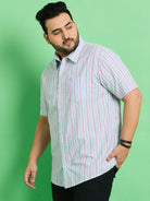 Men Plus Size Tustin Striped Shirt - bigbanana