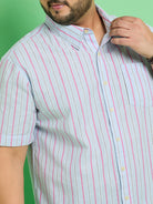 Men Plus Size Tustin Striped Shirt - bigbanana