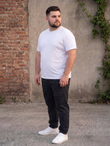 Men Plus Size Urbanstride Black Solid Trackpants