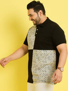 Men Plus Size Vagur Colorblock Polo Tshirt - bigbanana