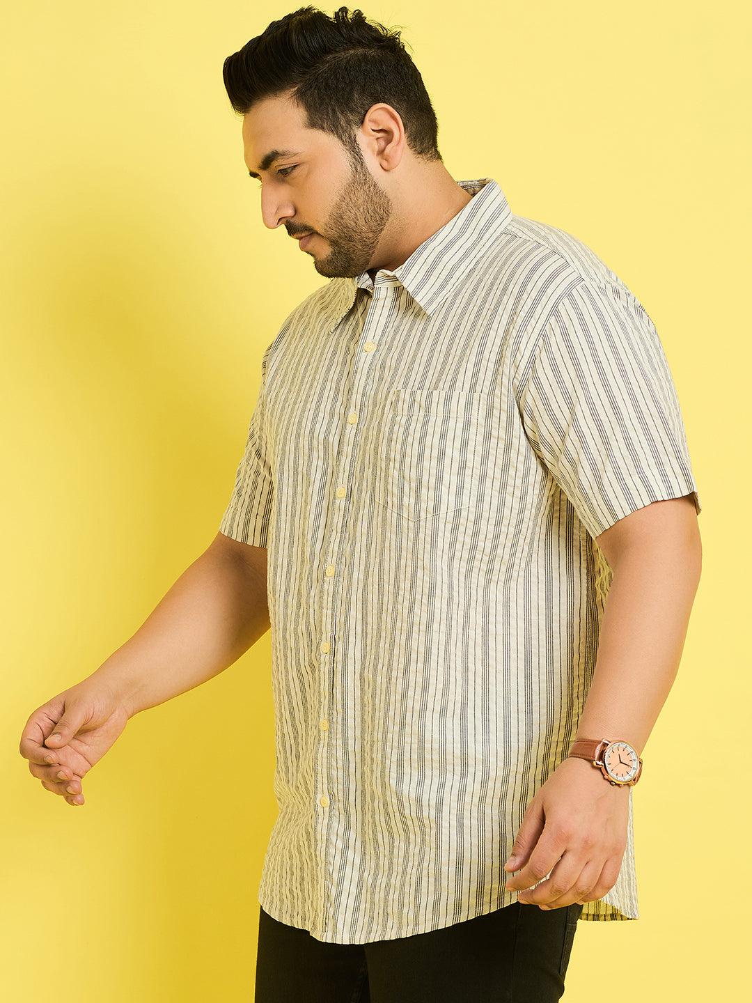 Men Plus Size Ventura Striped Shirt - bigbanana