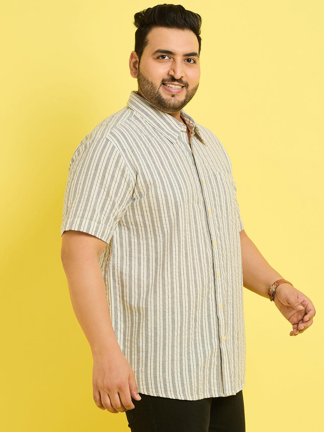 Men Plus Size Ventura Striped Shirt - bigbanana