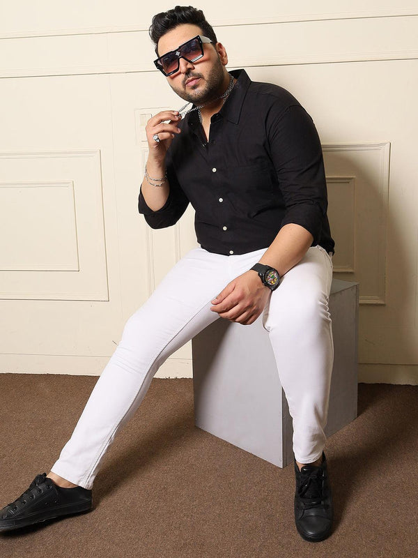 Men Plus Size VernonF-10 Solid Shirt