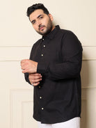 Men Plus Size VernonF-10 Solid Shirt - bigbanana