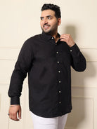 Men Plus Size VernonF-10 Solid Shirt - bigbanana