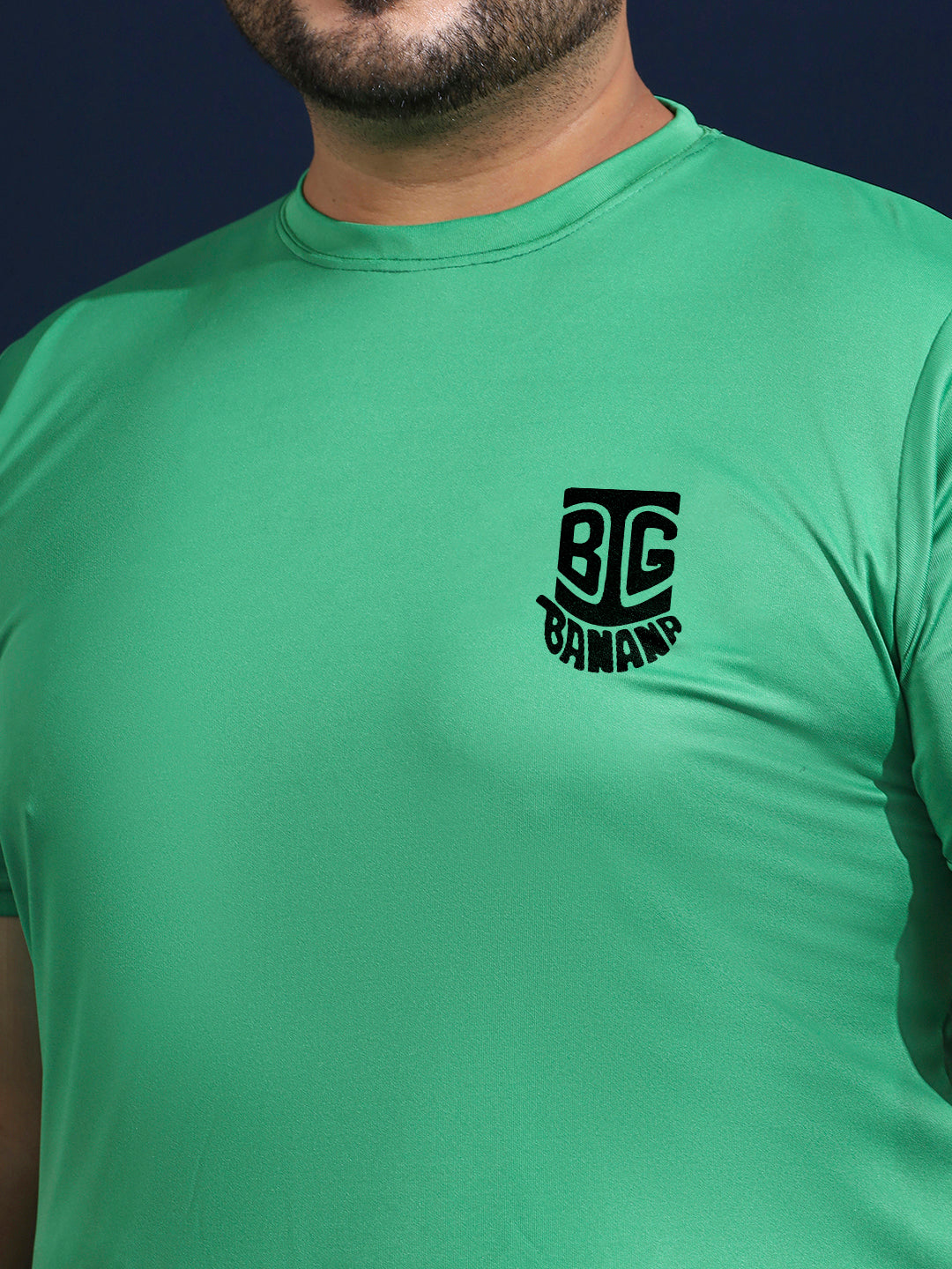 Men Plus Size Vibend Printed Green Round Neck Tshirt