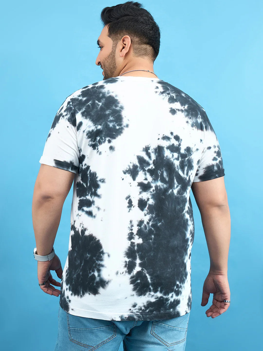 Men Plus Size Volvo Navy-Blue Printed Round Neck Tshirt - bigbanana