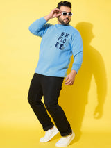 Men Plus Size Wander Blue Printed Sweatshirt
